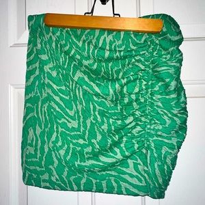 ZARA MINI SKIRT - Green Zebra Print Mini Skirt